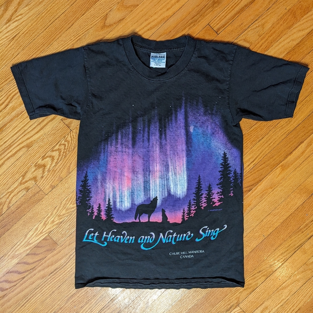 Vintage Shirt Small Canadian 90's wilderness tee unisex kids adult retro